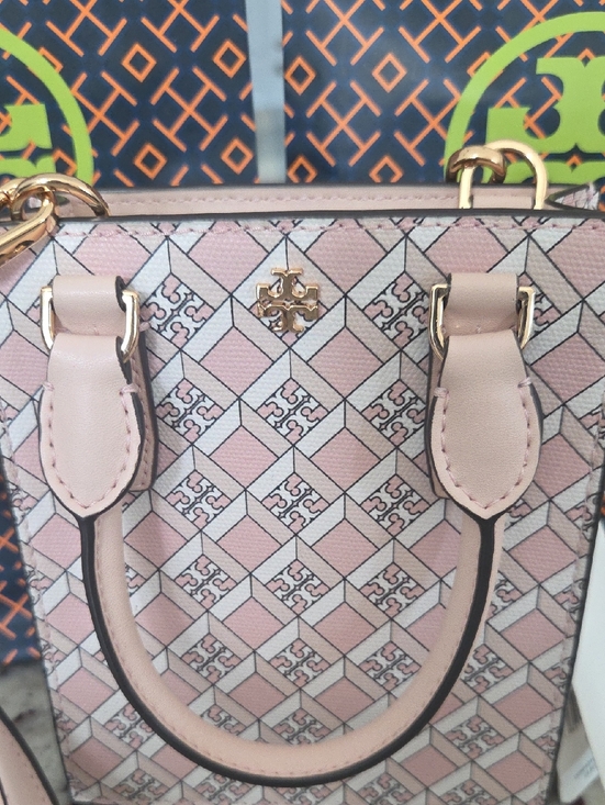 Tory Burch Handbags - Tory Burch Pink Geometric Mini Satchel with Gold Hardware NWT